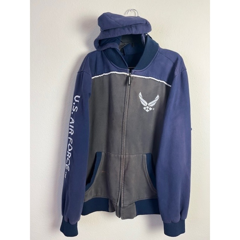 Vintage Infantry US Honor‎ Air Force XL Full Zip Hoodie Worn Jacket Military